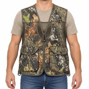 Game Winner Vest Waistcoat Mens S/M Gray Hunting Mesh Pockets Full Zip V-Neck